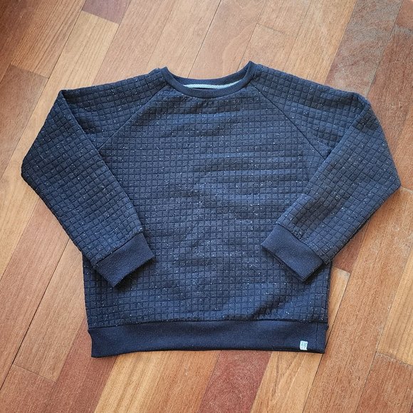 Sovereign Code Speckled Navy Waffle Knit Crewneck Sweatshirt Size 8 - Picture 5 of 13